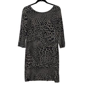 Banana Republic Brown Black Leopard Print Bodycon Dress Small NWOT